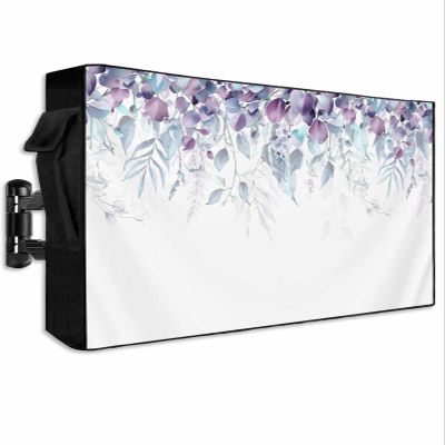 Outdoor TV Cover Waterproof Weatherproof 30 to 32 Inch, Vintage Eucalyptus Leaves Spring Plant Leaf Outside TV Covers with Zipper Flap, TV Screen Protectors for LED LCD OLED Television