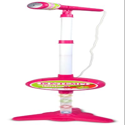 Bontempi | MP3Stage Mic - Stage Microphone with MP3 Connection for Versatile Performance, with Bright Effects and Smartphone Holder, Pink, 41 x 19.5 x 6.3 cm