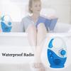 LGRFUXIN Waterproof Shower Radio, 3V 0.5W Adjustable Volume Shower AM FM Button Speaker Portable Bathroom Shower Speakers Wireless Radio with Top Handle,Blue view 3