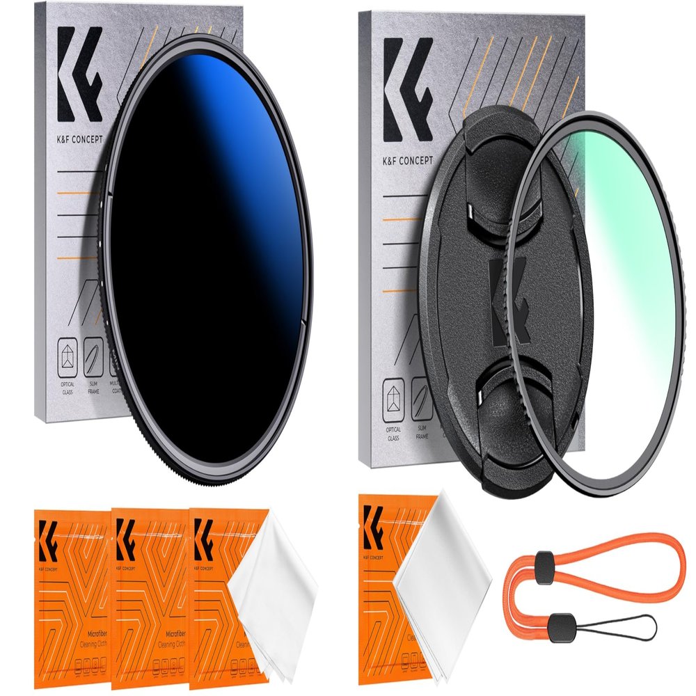 82mm Variable ND/UV/Lens Cap Kits (3Pcs) Neutral Density ND2-2000(1-11 Stops) MCUV Lens Proetction Filter with 18 Multi-Layer Coated for Camera Lens