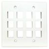 DIYTECH Keystone Wall Plate, 2 Gang Keystone Wall Plate, 12 Port Keystone Jack Wall Plate, Supports Keystone Jack or Modular Inserts, In Wall Patch Panel, w/Mounting Bracket - White view 2