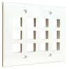 DIYTECH Keystone Wall Plate, 2 Gang Keystone Wall Plate, 12 Port Keystone Jack Wall Plate, Supports Keystone Jack or Modular Inserts, In Wall Patch Panel, w/Mounting Bracket - White view 4