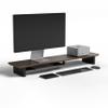 amesoba Walnut DualTier Monitor Stand for Modern Desk Setup  Minimalist Wooden Riser Shelf for Dual Monitors, Laptops, Home Office Aesthetic (Dark Walnut, Large) view 1