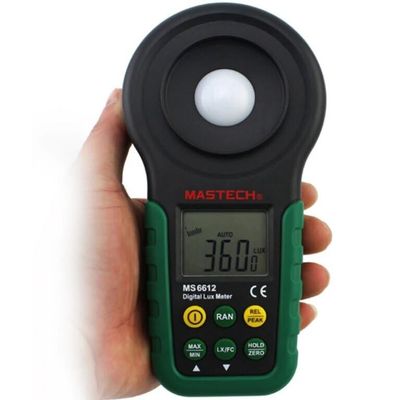 MGL MASTECH MS6612 MS6612B MS6612D Digital Luxmeter 200,000 Multifunction Illuminometer Lux Light Meter Test Spectra Auto Range Peak High Accuracy(MS6612)