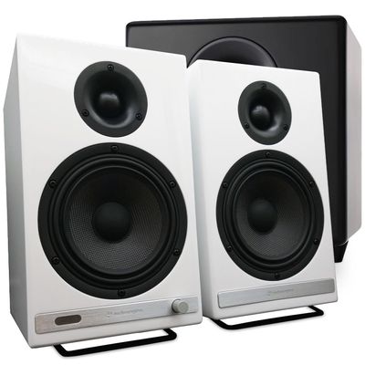 Audioengine HD6 Premium Powered Bookshelf Speakers | 150W Audiophile-Grade Bluetooth 5.0 Speakers with aptX HD | 24-Bit DAC | Real Wood Veneer