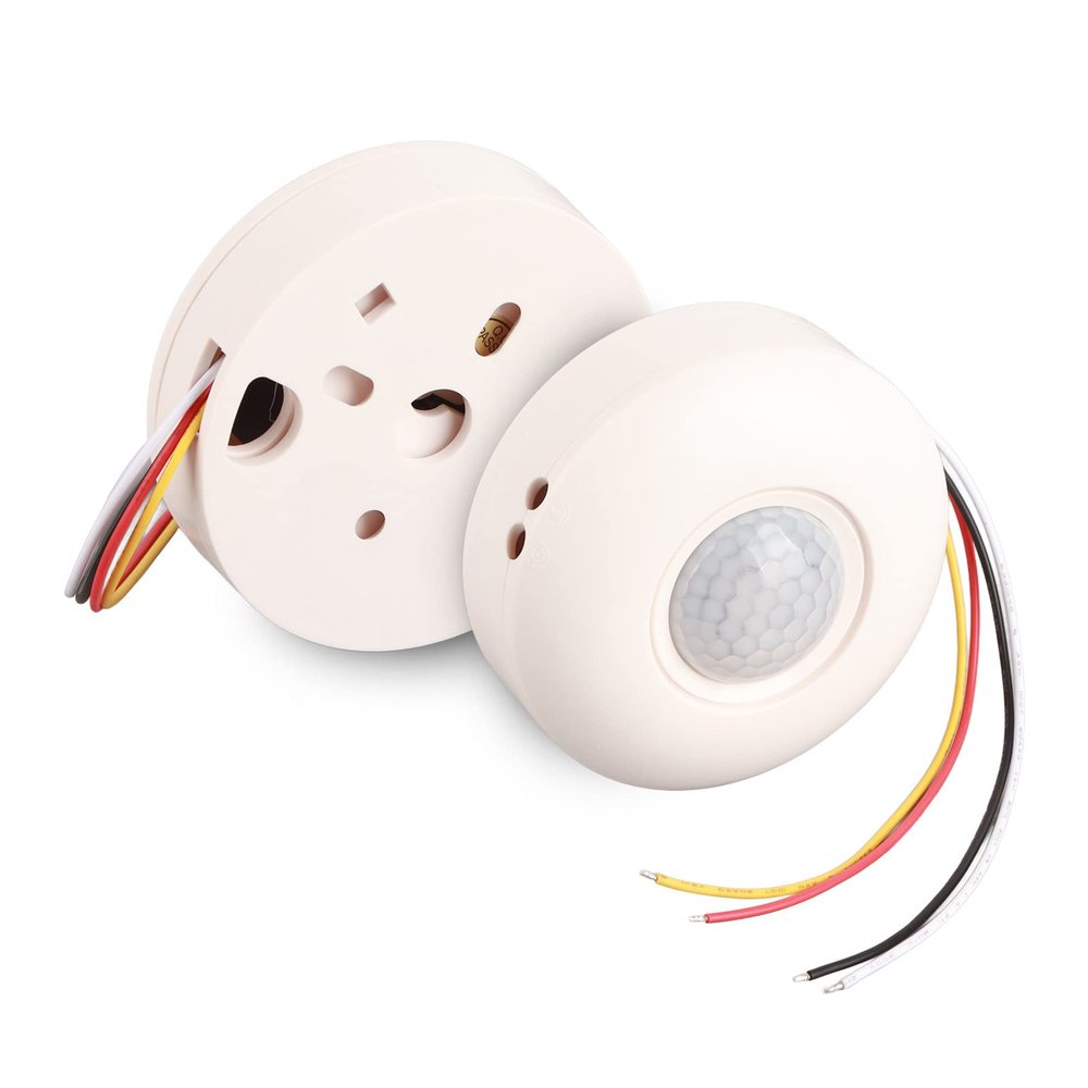 12V 360 Infrared PIR Motion, PIR Motion Sensor Detector Light with Time Delay for Corridors, Bathrooms, Basements, Warehouses, Garages,