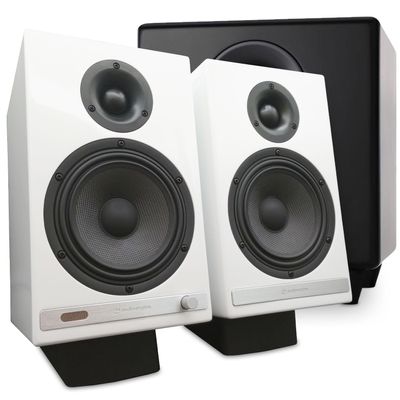 Audioengine HD6 Premium Powered Bookshelf Speakers | 150W Audiophile-Grade Bluetooth 5.0 Speakers with aptX HD | 24-Bit DAC | Real Wood Veneer