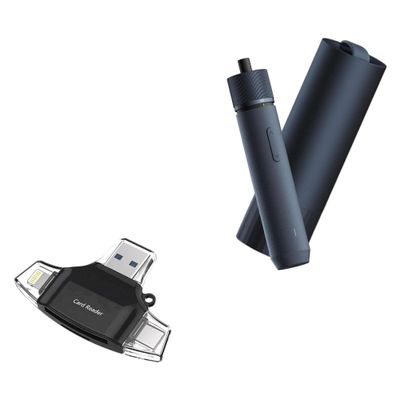 BoxWave Smart Gadget Compatible with HOTO Electric Screwdriver - AllReader SD Card Reader, microSD Card Reader SD Compact USB - Jet Black