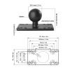 Fish Finder Mount Marine Grade Aluminum Alloy Mount Bracket with 1.5 Inch Rubber Ball view 4