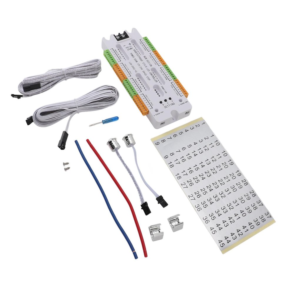 Zerodis LED Stair Light Controller, Automatic Motion Sensor Staircase Light with 32 Groups Ports, 4 Speed Level Adjustable, Stable Performance, to Use