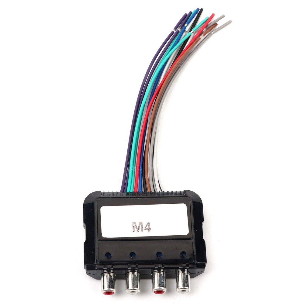GOTOTOP 4 Hi Low Converter 4 Channel High to Low Audio Converter, Car Stereo Subwoofer with Power Amplifier Control Wire, Easy Install for CD, Radio, DVD