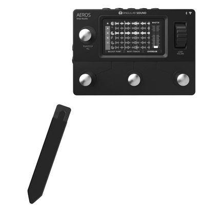 BoxWave Stylus Pouch Compatible with Singular Sound Aeros Loop Studio - Stylus PortaPouch, Pen Stylii Holder Carrier Portable Self-Adhesive - Jet Black