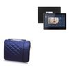 BoxWave Case Compatible with XMSJ in-Wall Smart Touchscreen 10.1 - Quilted Carrying Bag, Soft Synthetic Leather Cover w/Diamond Design - Navy view 1