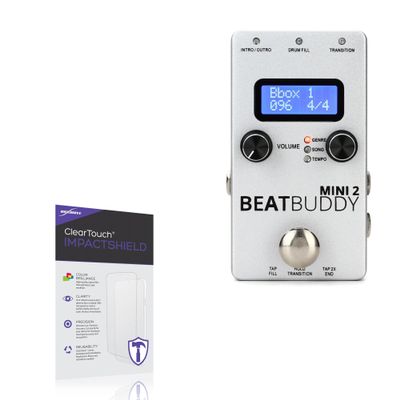 BoxWave Screen Protector Compatible with Singular Sound BeatBuddy Mini 2 - ClearTouch ImpactShield (2-Pack), Impenetrable Screen Protector Flexible Film
