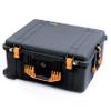 Pelican 1610 Case by ColorCase - Black - Large Sized Waterproof Case (Case Only) - Yellow Handles & Latches view 2