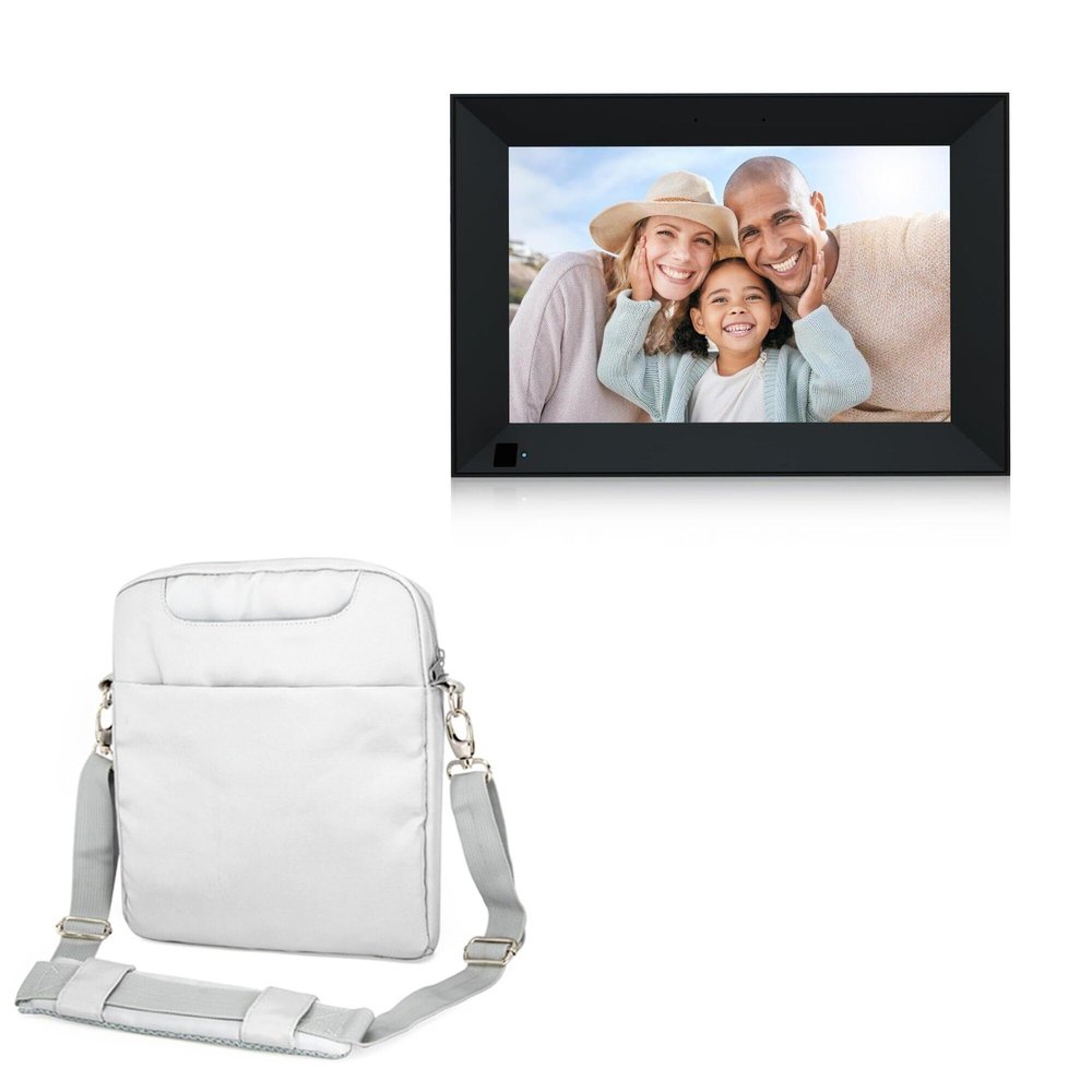 BoxWave Case Compatible with Anna Bella Digital Picture Frame 10.1 in - Encompass Urban Bag, Over Shoulder Messenger Straps Handle Bag Pockets - Cool Grey
