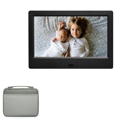 BoxWave Case Compatible with Amaboo 7 in Digital Photo Frame - Hard Shell Briefcase, Slim Messenger Bag Briefcase Cover Side Pockets - Pewter