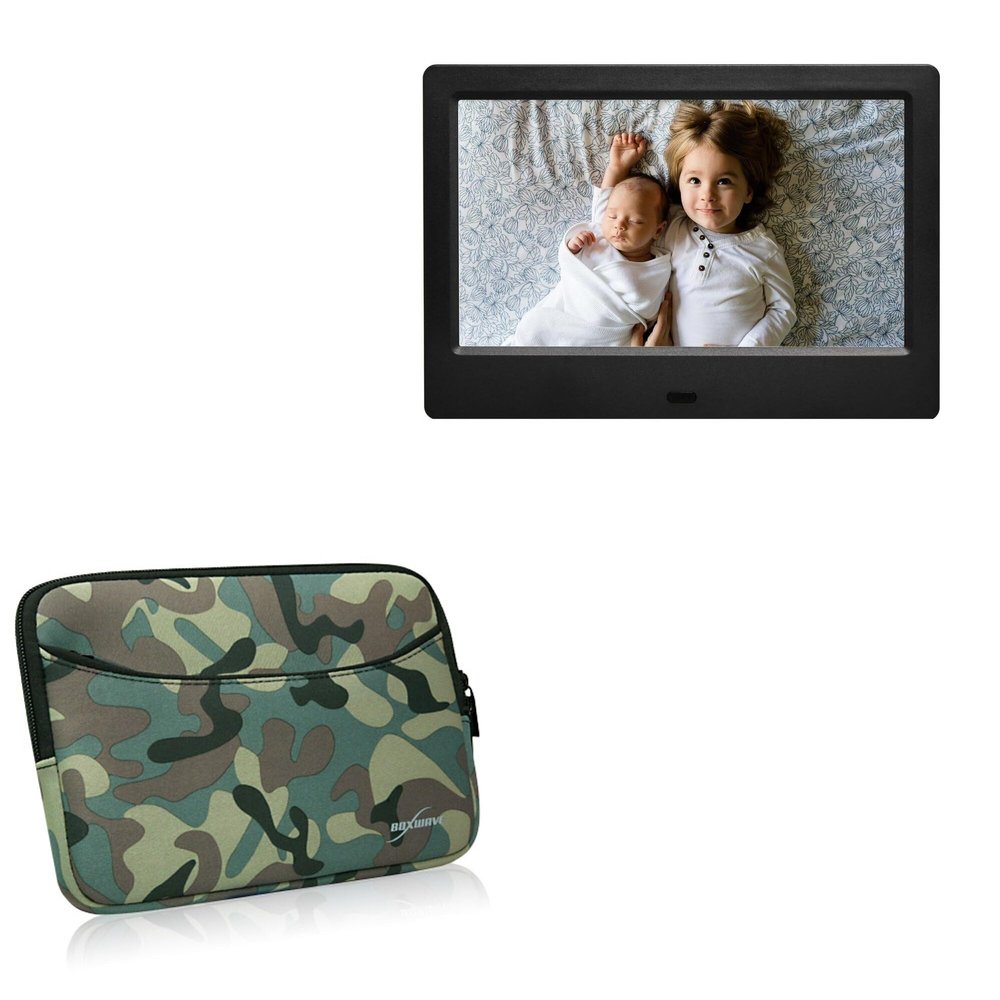 BoxWave Case Compatible with Amaboo 7 in Digital Photo Frame - Camouflage Suit with Pocket, Neoprene Camo Suit Zipper Pocket for Storage