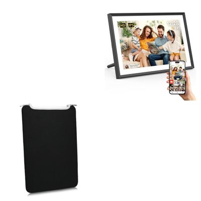 BoxWave Case Compatible with ApoloSign Digital Picture Frame 10.1 in - SlipSuit, Soft Slim Neoprene Pouch Protective Case Cover - Jet Black