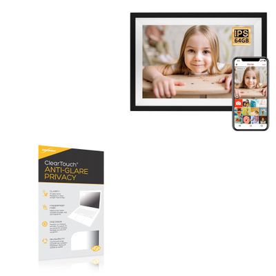 BoxWave Screen Protector Compatible with WDYQJE Digital Picture Frame 10.1 in A10-6403 - ClearTouch Anti-Glare Privacy (2-Pack), Privacy Screen Protector Flexible Film Anti-Glare