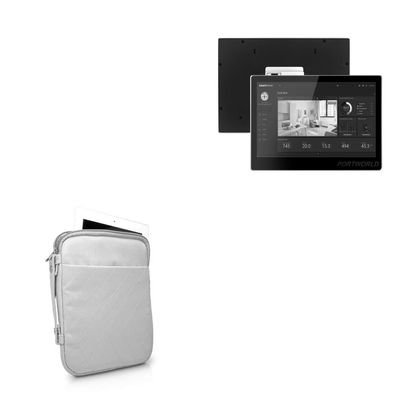 BoxWave Case Compatible with XMSJ in-Wall Smart Touchscreen 10.1 - Quilted Carrying Bag, Soft Synthetic Leather Cover w/Diamond Design - Cool Grey
