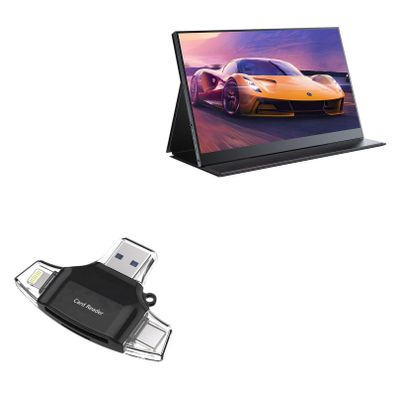 BoxWave Smart Gadget Compatible with UPERFECT UAlly K7 (17.3 in) - AllReader SD Card Reader, microSD Card Reader SD Compact USB - Jet Black