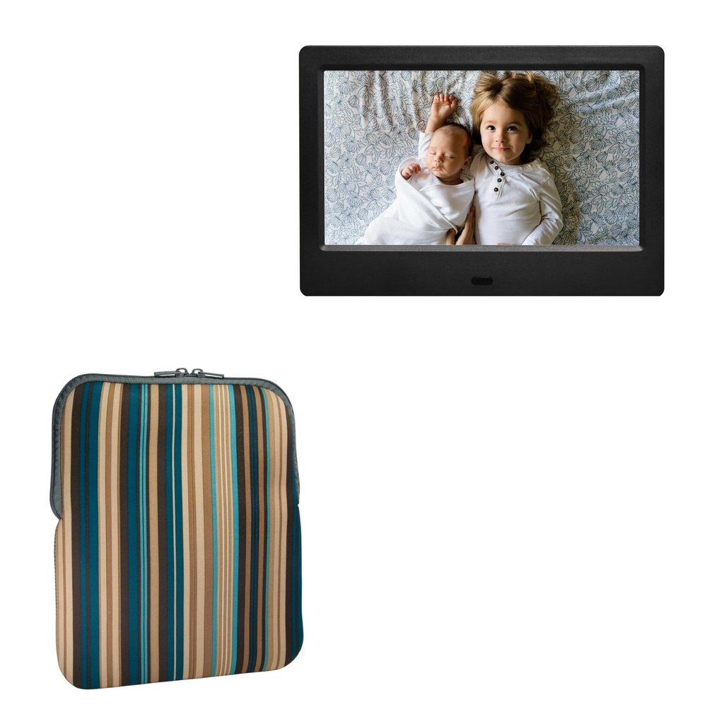 BoxWave Case Compatible with Amaboo 7 in Digital Photo Frame - Chic Pouch, Retro 70's Design Neoprene Slip Sleeve - City Lights