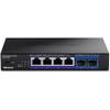TRENDnet 6-Port Unmanaged Multi-Gig Switch, 4 x 2.5GBASE-T Ports, 2 x 10G SFP+ Ports Fanless, Compact Desktop Design, Metal Housing,Black, TEG-S562 (Renewed) view 4