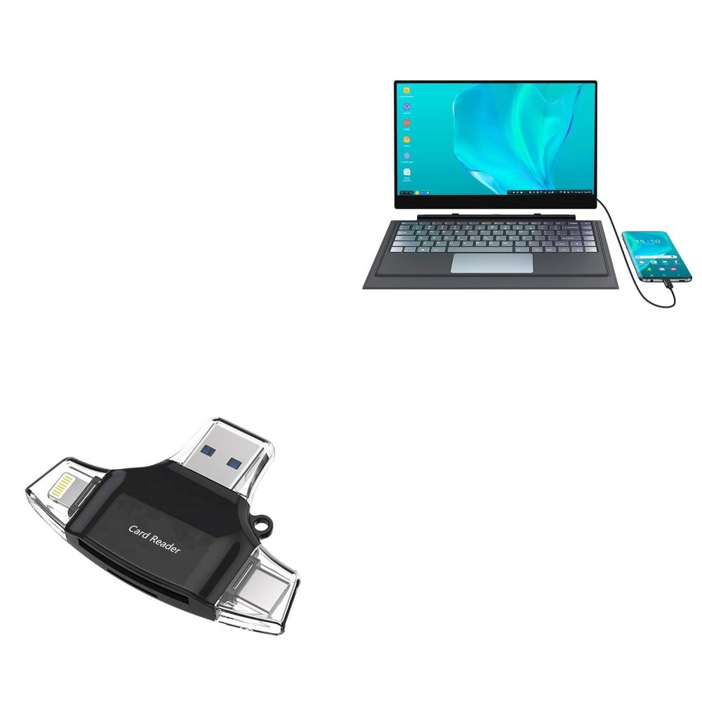 BoxWave Smart Gadget Compatible with UPERFECT UDock X Pro 4K (15.6 in) - AllReader SD Card Reader, microSD Card Reader SD Compact USB - Jet Black