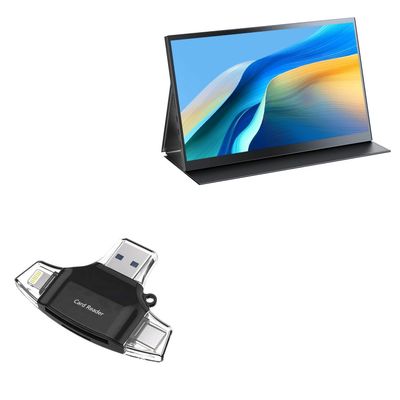 BoxWave Smart Gadget Compatible with UPERFECT UPartner B114 (14 in) - AllReader SD Card Reader, microSD Card Reader SD Compact USB - Jet Black