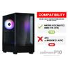 Zalman P10 Micro ATX Case, MATX PC Case with 120mm ARGB Fan Pre-Installed, Panoramic View Tempered Glass Front & Side Panel, USB Type-C and USB 3.0, Black view 2