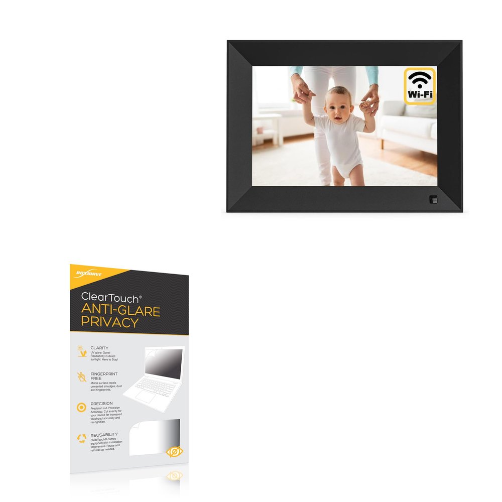 BoxWave Screen Protector Compatible with Arktronic 10.1 in Picture Frame Smart WiFi Digital - ClearTouch Anti-Glare Privacy (2-Pack), Privacy Screen Protector Flexible Film Anti-Glare
