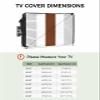 Falaniique Brown White Waterproof Outdoor TV Cover 60-65 Inch Weatherproof, Outside Television Cover TV Screen Protector with Remote Control Pocket, Boho Geometric Tribal Stripes Bohemian Modern view 2