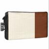 Falaniique Boho Orange Waterproof Outdoor TV Cover 40-43 Inch Weatherproof, Outside Television Cover TV Screen Protector with Remote Control Pocket, Brown Leather Texture Geometric Stripes view 1