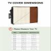 Falaniique Boho Orange Waterproof Outdoor TV Cover 40-43 Inch Weatherproof, Outside Television Cover TV Screen Protector with Remote Control Pocket, Brown Leather Texture Geometric Stripes view 2