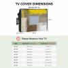 Falaniique Modern Yellow Waterproof Outdoor TV Cover 70-72 Inch Weatherproof, Outside Television Cover TV Screen Protector with Remote Control Pocket, Abstract Brown Beige Minimalist Art Decor view 2