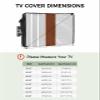 Boho Black Waterproof Outdoor TV Cover 52-55 Inch Weatherproof, Outside Television Cover TV Screen Protector with Remote Control Pocket, Brown White Geometric Stripes Bohemia Pastoral view 2