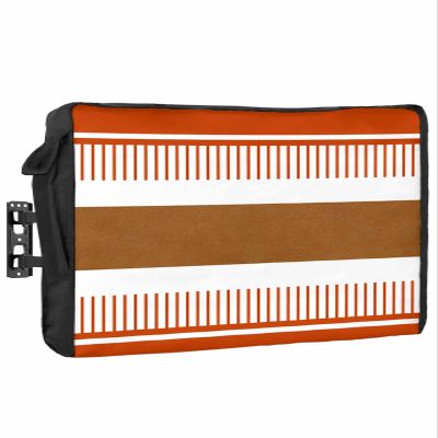 Falaniique Burnt Orange Stripes Waterproof Outdoor TV Cover 36-39 Inch Weatherproof, Outside Television Cover TV Screen Protector with Remote Control Pocket, Farmhouse Vintage Boho Stripes Brown