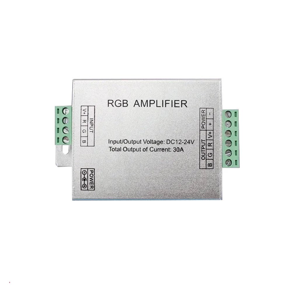 YIOGEQKWG DC5V12V/24V Monochrome/RGB/RGBW/RGBWW RGB+CCT LED Amplifier Controller 12A/24A/30A/50A 1CH/3CH/4CH/5CH Light Strip Power Repeater (Color : RGB 30A)