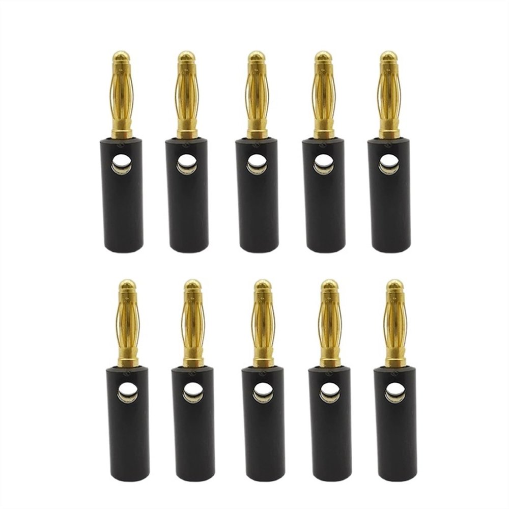100Pcs 4mm Banana Plug Audio Screw Connector Gold Plated 4mm Banana Binding Post Speaker Wire Adapter