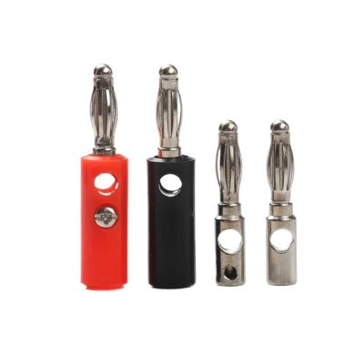 10Pcs Banana Plug Connector 4mm for Video Speaker Adapter Audio Wire Cable Connector Banana Connectors (Color : 10pcs Black)