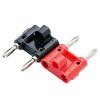10pcs Nickel Plated Black+red Double Dual Head Banana Male Plug Connector with 4mm Cable Hole view 1
