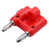 10pcs Nickel Plated Black+red Double Dual Head Banana Male Plug Connector with 4mm Cable Hole view 2