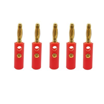 WUZDPRCJ 100Pcs 4mm Banana Plug Connector Wire Speaker Audio Connector Banane Male Plugs Adapter 4mm Banano Cable Connectors Gold Plated
