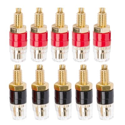 10PCS 4mm Banana Cable Connector Banana Socket Binding Post Terminal Audio Speaker Amplifier Plug Adapter Gold Plated (Color : 10Black)