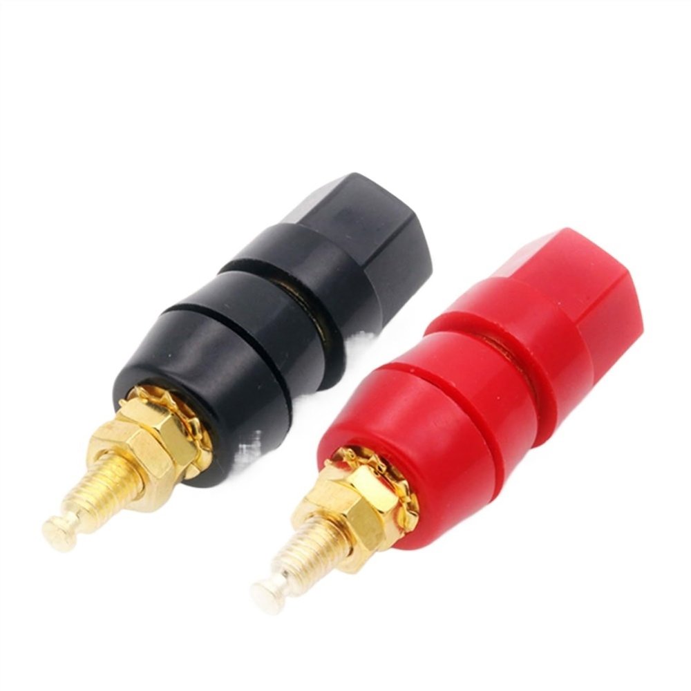 2pair (1 Black + 1 red) Terminals Red Black Connector Amplifier Terminal Binding Post Banana Speaker Plug Jack