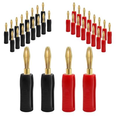 10PCS 4mm Gold Plated Speaker Banana Plug Horn Speakers Banana Connector for Audio Video Speaker Cable Adapter (Color : 10 Black)