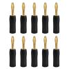 10PCS 4mm Gold Plated Speaker Banana Plug Horn Speakers Banana Connector for Audio Video Speaker Cable Adapter (Color : 10 Black) view 2