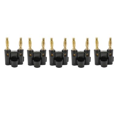 WUZDPRCJ 1/2Pcs Black 4mm Banana Plug Connector 4mm Audio Speaker Plug Adapter Double Row Audio Plug Banana Terminal Amplifier Plug Jack (Size : 2Pcs)