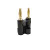 WUZDPRCJ 1/2Pcs Black 4mm Banana Plug Connector 4mm Audio Speaker Plug Adapter Double Row Audio Plug Banana Terminal Amplifier Plug Jack (Size : 2Pcs) view 2